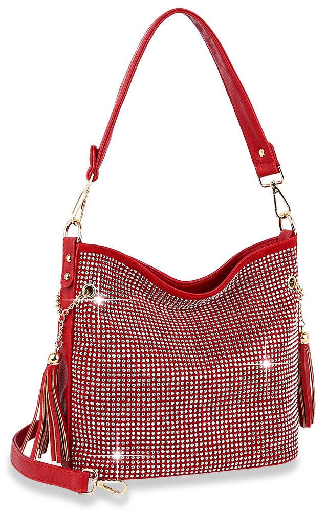 Sparkling Rhinestone Hobo Handbag