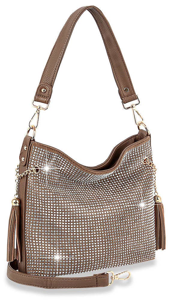 Sparkling Rhinestone Hobo Handbag