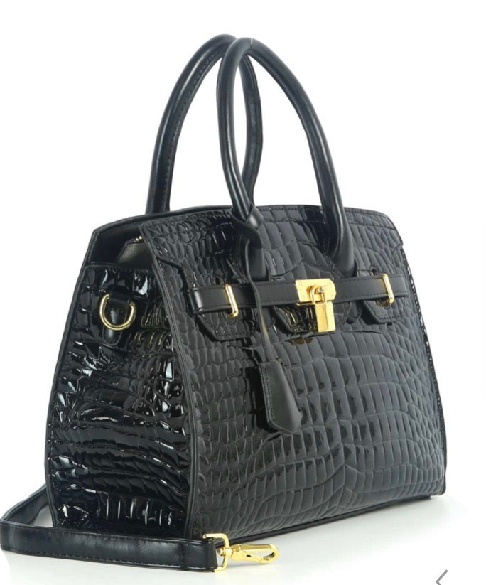 Luxury Croc-Embossed Satchel Handbag